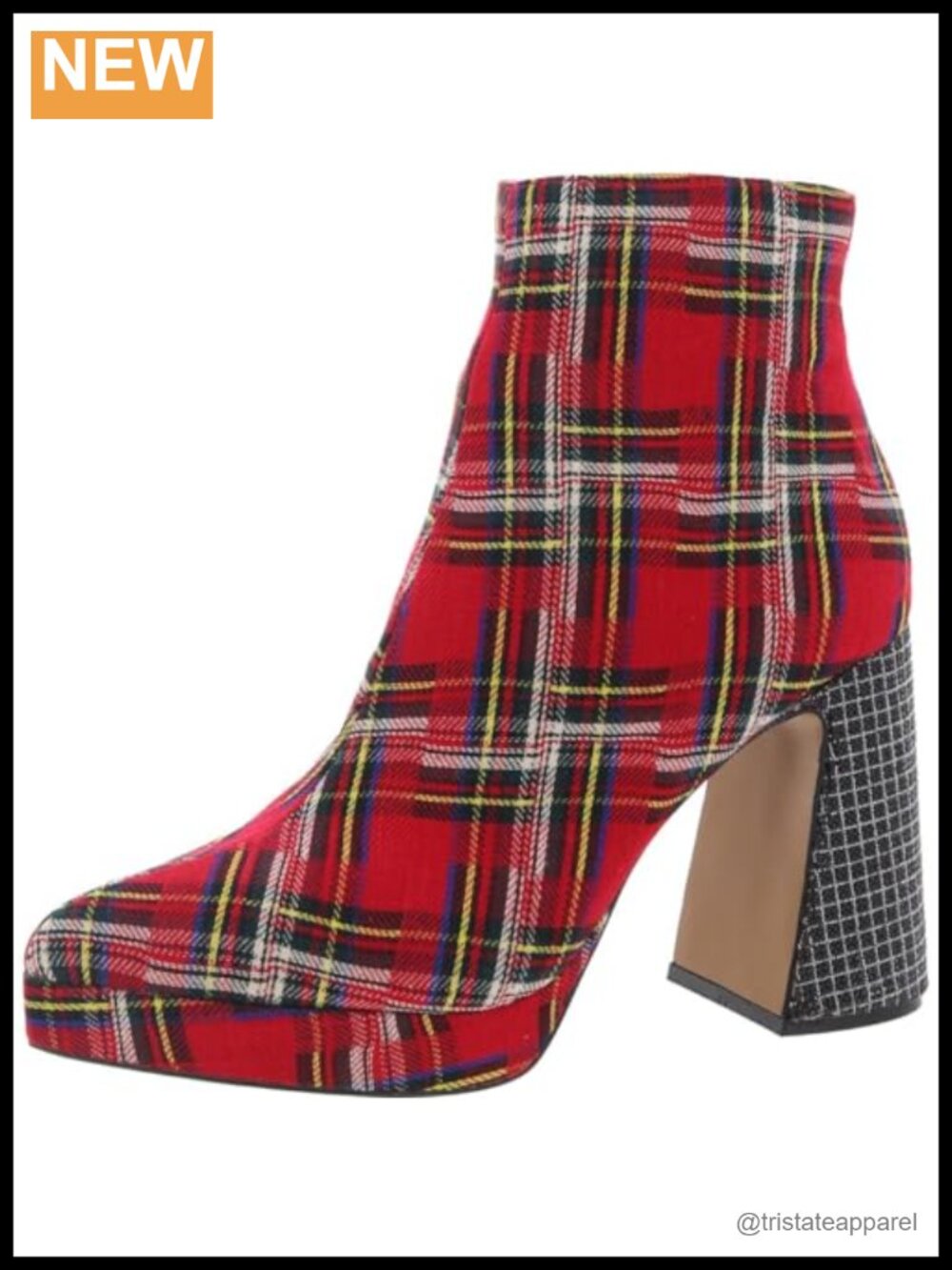 Betsey Johnson Raylan Embellished Block Heel Platform Bootie with Rhinestones